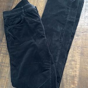 Loft Modern Straight fine wale black corduroy pants, size 8, pockets